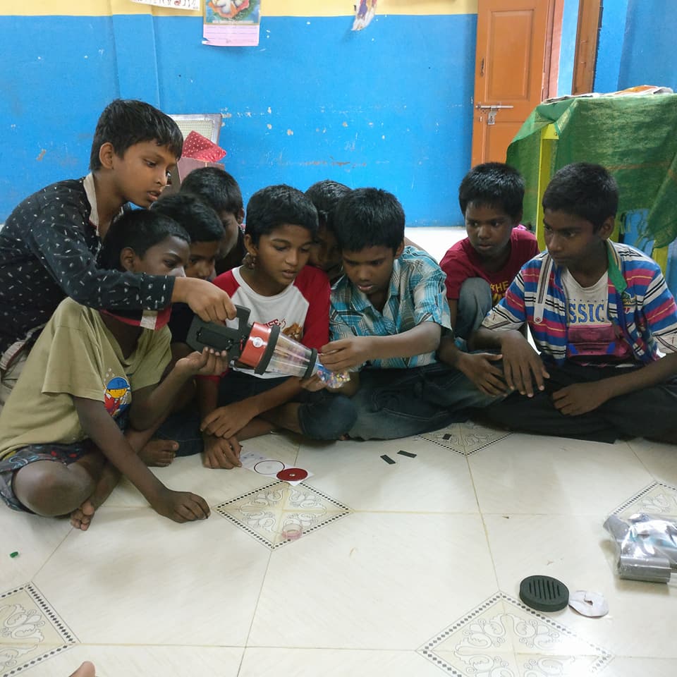 Volunteer-led learning session with children
